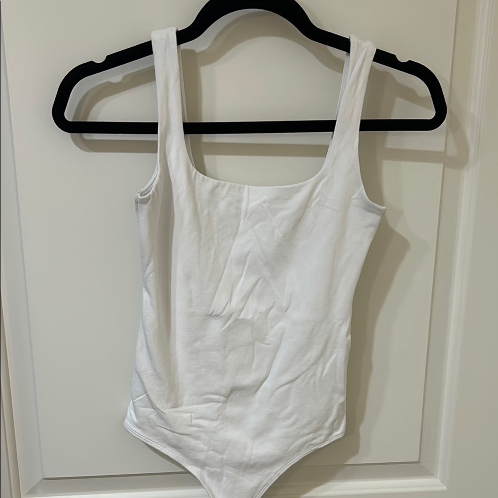 Abercrombie White Scoop Neck Tank Bodysuit